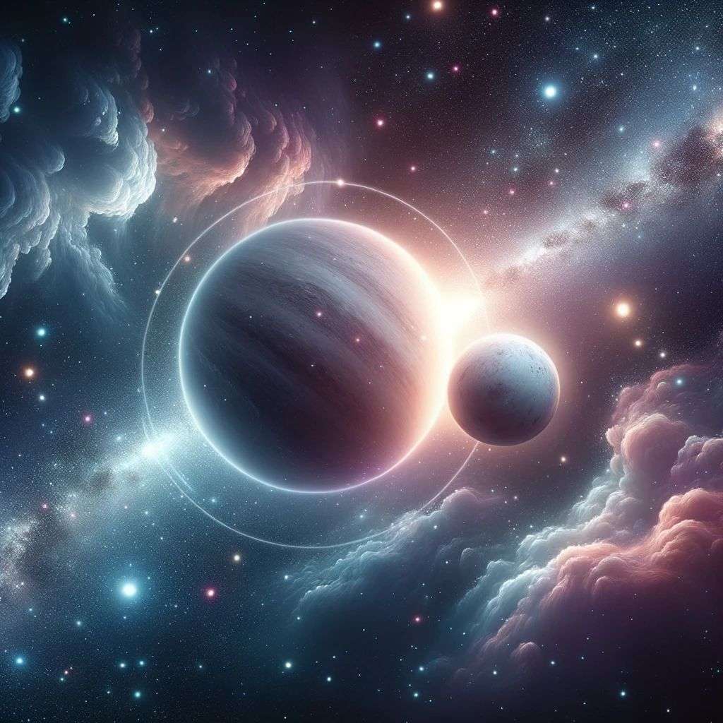 the discovery of gravity, digital art, ethereal
